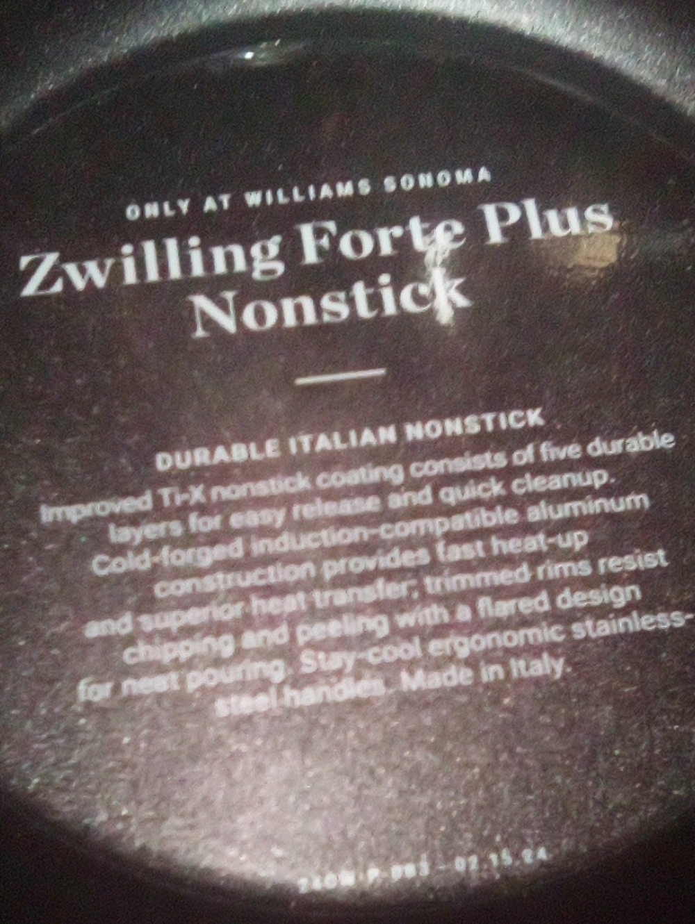 Williams Sonoma Zwilling Forte Plus Nonstick Fry Pan — Black